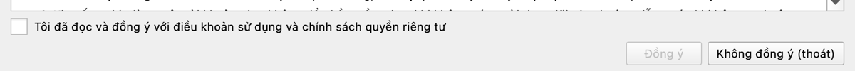 Hộp điều khoản sử dụng của Kiến Thợ